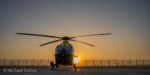 Helicopter at sunrise