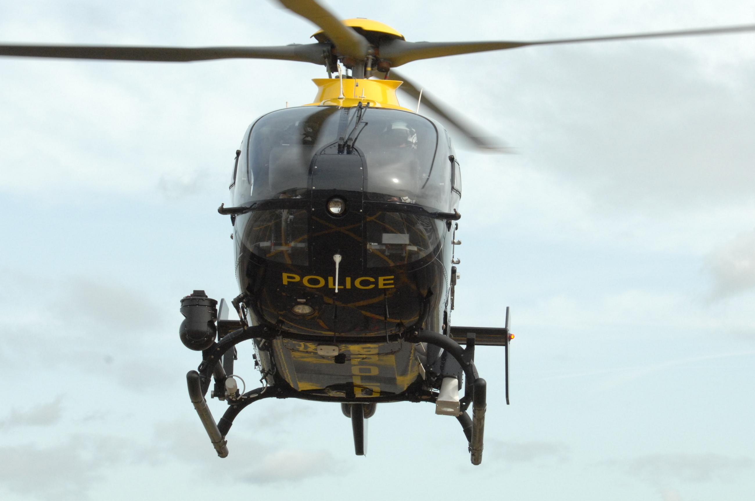 Police helicopter in flight