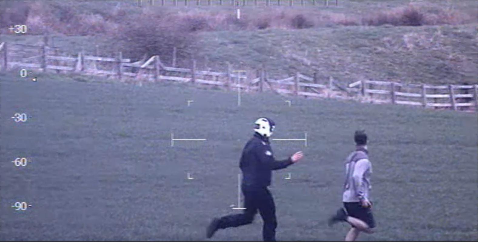 Tactical Flight Officer gives chase to offender