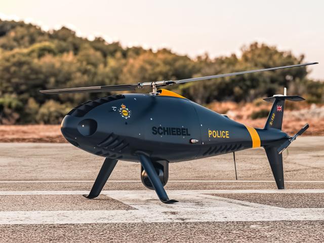 A Camcopter S-100 uncrewed aircraft system