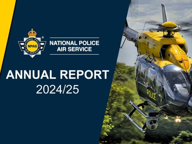 Front cover of Annual Report show a photo of a helicopter in flight